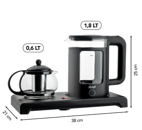 Hervidor + Tetera Infusora con Base Eléctrica Calefactora